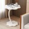 Flower Shaped Small C-Shaped Side Table, Small End Table, Modern Nightstand, White (42.5 cm x 5.2 cm x 59.9 cm)