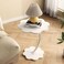 Flower Shaped Small C-Shaped Side Table, Small End Table, Modern Nightstand, White (42.5 cm x 5.2 cm x 59.9 cm)