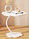 Flower Shaped Small C-Shaped Side Table, Small End Table, Modern Nightstand, White (42.5 cm x 5.2 cm x 59.9 cm)