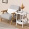 Round Side Table, Sofa Side End Table Modern Minimalist Side Table Industrial Coffee Table for Living Room Bedroom Balcony and Office (cream)