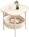 Round Side Table, Sofa Side End Table Modern Minimalist Side Table Industrial Coffee Table for Living Room Bedroom Balcony and Office (cream)