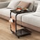 Radiotronics C Shaped end Table, DMG Coffee Table with Wheels, Snack Side Table Couch with Side, Pocket Bed Laptop Table Narrow End Table That Slide Under Sofa