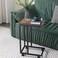 Industrial Retangle End Table, Small Sofa Side Table with C-Shaped Pillar Sliding Base with Wheels for Easy to Move (28 * 40 * 61)