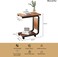 Sofa Side Table,Bedside End Table,C Shaped End Table,Easy to Assemble Metal Frame Nightstand, Portable Multi-Functional Overbed Table (Style 5)