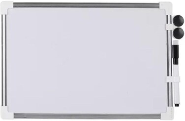 Magnetic Whiteboard [30x40 cm] &ndash; Dry Erase White Board with Silver Frame, Perfect for Office, School, Home