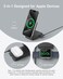 Radiotronics MagGo 3-in-1 Wireless Charging Station, Qi2 Certified 15W Wireless Stand, Apple Watch Charger for MagSafe, For iPhone 17/16/15, AirPods