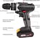 Cordless Drill Set, 48V Electric Drill with 2 Batteries and Charger, Electric Screwdriver Power Drill Drivers with 2 Speed, 25 Torque Setting, Built-in LED Light