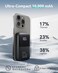 Radiotronics Power Bank, Smallest 22.5W 10000mAh Portable Charger, USB C in&out Fast Charging 3 Ports Mini Battery Pack with Phone Holder