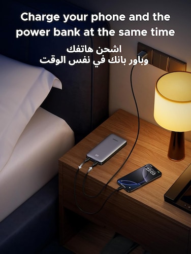 Radiotronics Power Bank, Smallest 22.5W 10000mAh Portable Charger, USB C in&out Fast Charging 3 Ports Mini Battery Pack with Phone Holder