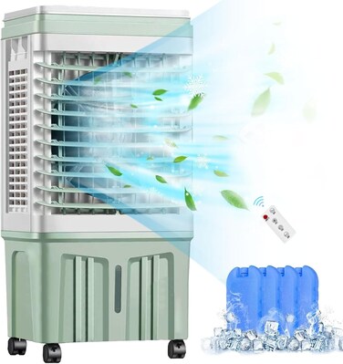 4-In-1 Evaporative Air Cooler, Mobile Air Conditioners, Air Cooler with Remote &amp; Touch Control, 3 Speeds, with Water Tank,Ice Packs