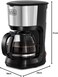 750W 10 Cup Coffee Maker/Coffee Machine With Glass Carafe For Drip Coffee, Silver/Black