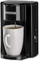 Coffee Maker, 350W, 125ml Water Tank, Compact One-Cup Coffee Machine with Ceramic Mug, Auto Shut-Off, Durable Nylon Filter, One-Button Control, For Drip Espresso, Black