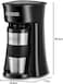 Coffee Machine, 650W, Includes 360ml Travel Mug with Lid, Auto-Off, Permanent Filter, Overfill Protection, Compact Design, Easy Storage, ECO Friendly, Black/Silver