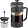 Coffee &amp; Tea Maker 600ml, Thickened Borosilicate Glass Coffee Press with Filter Screens, Rust-Free and Dishwasher Safe, 100% BPA Free