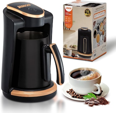Turkish Coffee Maker 600W - Smart Touch Power Button - Made w/Premium Quality Material &amp; Non-Stick Coating (Black). 4 Cups