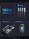 Fast USB Cable Charger, 3-in-1 Multi Charging 100W, Type-C/Micro USB/Lightnning, Compatible with All Devices, Strong and Durable, Black, 1.2 Meters