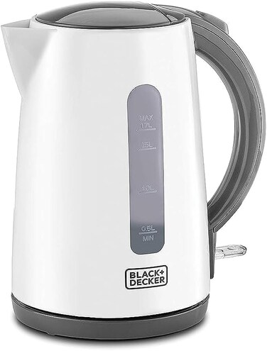 Cordless Electric Kettle, 2200W, 1.7L Capacity, Quick Boiling, Lightweight Design, 360&deg; Swivel Base, Auto Shut-Off, Boil-Dry Protection, Concealed Heating Plate, White