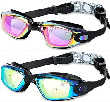 Kids Swim Goggles, Pack of 2 Swimming Goggles for Kids Children Boys &amp; Girls Teens Age 3-18