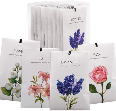 12 Packs Closet Air Deodorizer Freshener Scented Dawers Sachets Long Lasting Smell Goods for House 4 Scents