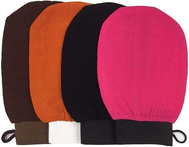 Radiotronics Scrub Gloves,Remove Dead Skin Bath Body Scrub Mitt, for All Skin Types and Improve Blood Circulation, Shower, Spa, Dead Skin Cell Remover (4 pack)