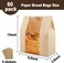 60 pcs Paper Bread Bags for Homemade Bread, Paper Bakery Bag for Baked Food Packaging Storage, Large Kraft Paper Bread Loaf Bag with Window Label Seal Sticker