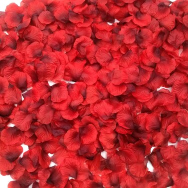 2200 PCS Dark-Red Silk Rose Petals Wedding Flower Decoration