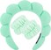 Wristband Set Sponge Makeup Skincare Headband Wrist Towels Bubble Soft Hairband for Women Puffy Headwear Winter Non Slip Thick Thin Hair Accessory(Light Green-3)