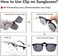 Clip-on Flip Up Metal Clip Rimless Sunglasses for Prescription Glasses
