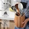 Radiotronics Wood Utensil Holder for Kitchen Counter, 360° Rotating 7.2" Large Cooking Utensil Holder, Kitchen Utensil Storage Organizer for Countertops, Farmhouse Kitchen Décor