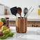 Radiotronics Wood Utensil Holder for Kitchen Counter, 360° Rotating 7.2" Large Cooking Utensil Holder, Kitchen Utensil Storage Organizer for Countertops, Farmhouse Kitchen Décor
