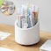 Rotating Makeup Brush Holder with Lid, Dustproof Cosmetic Brush Storage Organizer for Vanity Bathroom Dresser, Pen Pencil Holder for Office School, Acrylic Rack