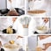 Radiotronics 11 Pieces Silicone Cooking Utensils Set, Nonstick Cookware Set with Storage Bucket, Heat Resistant Kitchen Untensils Set with Premium Wood Handles (White)