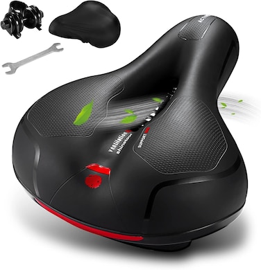 Comfortable Seat Cushion for Men Women with Dual Shock Absorbing Ball Memory Foam Waterproof Wide Bicycle Saddle Fit for Stationary
