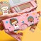 Multifunction Pencil Case, Pencil Box with 2 Compartments for Students - Cartoon Pattern Stationery Set with Pop Out Scissors and Pencil Sharpener