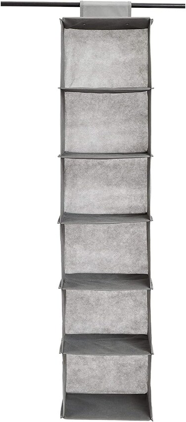 6 Tier Hanging Shelf Closet Storage Organizer, AQ-NON1016, 21.59 CM D x 29.21 CM W x 22.86 CM H