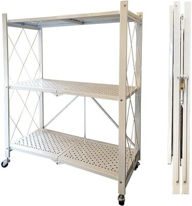 Radiotronics Foldable Storage Shelves - White (3-Tier)