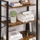 Radiotronics 4 -Tier Book Shelf, Bookcase with Steel Frame, with Wooden Shelves for Office Living Room Bedroom Kitchen Industrial Style Rustic Brown