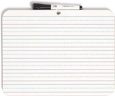 [Pack of 1] Lined Dry Erase White Board [A4] for Kids Ruled Writing Board