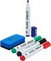 2 Sided Dry-Wipe Whiteboard A4,Assorted Colours + 5Pc Colour Markers, Child Safe Non-Toxic Inks+ 1Pc Dry Wipe Eraser