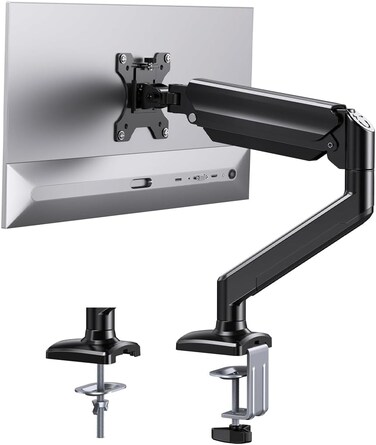 Radiotronics Desk Monitor Riser Monitor Arm for 17-23'' Monitor, Aluminum Alloy Desk Adjustable Monitor Arm Mount, 10kg Loading Capacity, Flexible Tilting & Height Adjustment