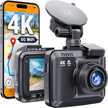 4K PRO Dash Cam, Built-in GPS, 5G Wi-Fi Dash Camera for Cars, 2160P UHD 30fps Dashcam with APP, 2.4" IPS Screen, Night Vision, WDR, 150&deg; Wide Angle