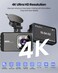 4K Ultra HD Front Camera+2K Rear Cameras, 5G WiFi - Fastest Download speeds app, Support iOS Android,WDR Night Vision, Car Camera with 3" IPS Screen