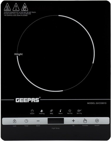 4 Digit LED Display Digital Infrared Cooker, GIC33013   8 Temperature Settings   3hrs Programmable Timer   2000W Ceramic Heating Element