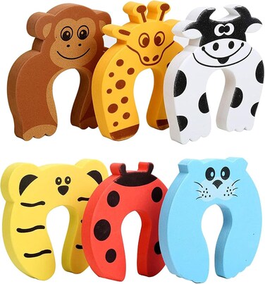 Radiotronics Baby Door Finger Pinch Guard, Safety Cartoon animal Door Slam Stoppers With Soft Foam Cushions, Safety Lock Guard Finger Protection For Children Kids And Baby