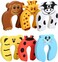 Radiotronics Baby Door Finger Pinch Guard, Safety Cartoon animal Door Slam Stoppers With Soft Foam Cushions, Safety Lock Guard Finger Protection For Children Kids And Baby