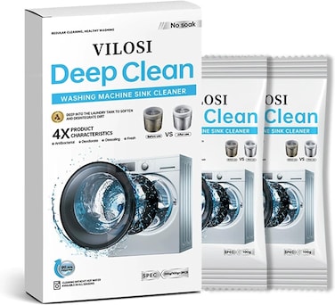 Washing Machine Cleaner,Powder Cleaning Washer Cleaning,Deep Cleanse to Eliminate Odors &amp; Residue,Sterilize for Clean Inside Drum and Laundry Tub