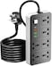 6-Outlet 3M Extension Cord with USB Ports and C-type, Surge Protector &amp; Multi-Plug Adapter, Power Extension Cable, USB Hub with Smart and Socket - Perfect for Gaming with 13A Fused Plug