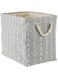 DII Polyester Container with Handles, Herringbone Storage Bin, Large, Gray