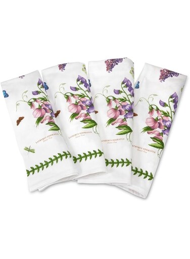 Pimpernel Portmeirion Home &amp; Gifts Set of 4 Napkins, Cotton, Multi-Colour, 45 x 45 x 1 cm