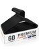 HOUSE DAY Durable Black Plastic Hangers Light-Weight with Hooks 60 Pack are Perfect Use in Any Closet For Space Saving And Everyday Use.